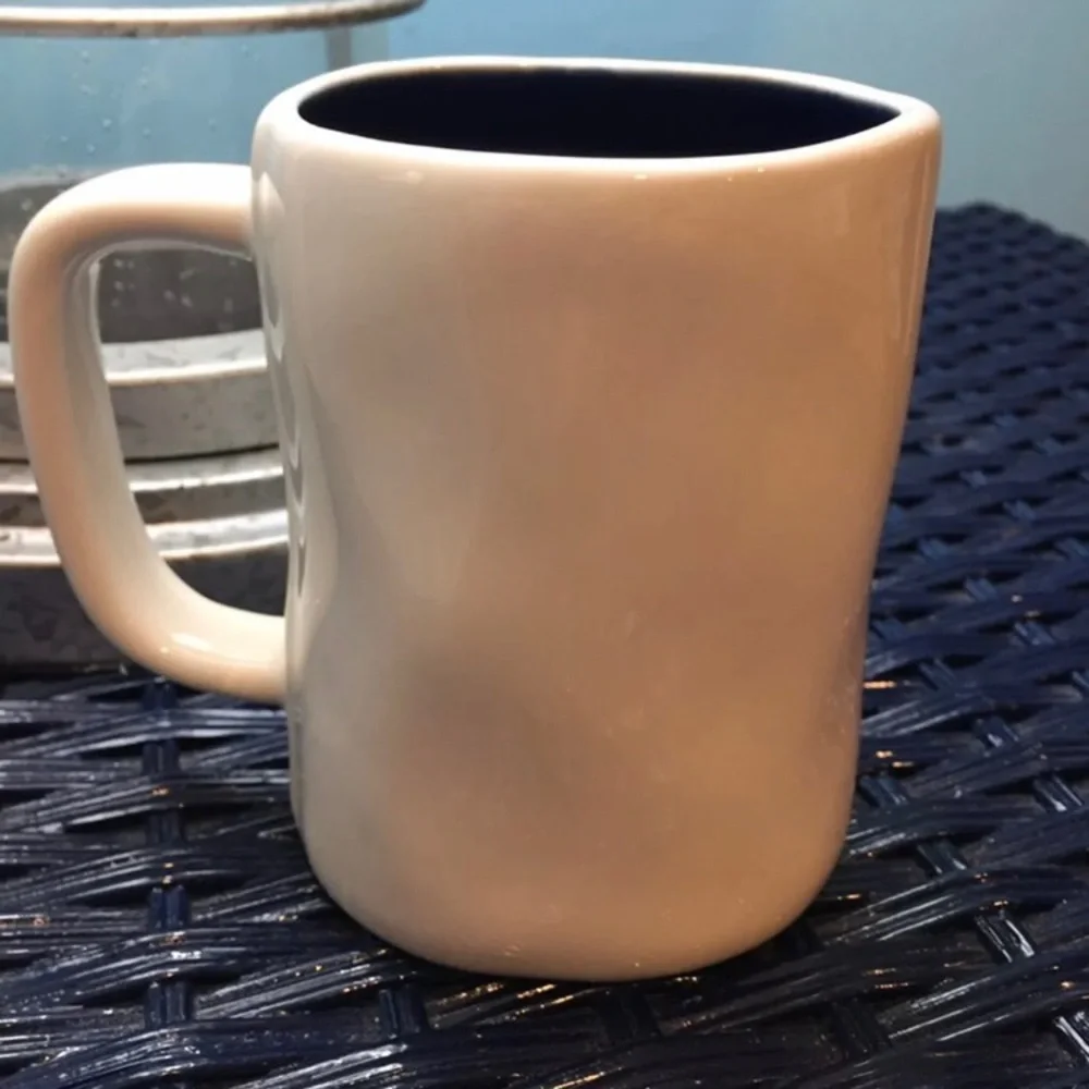 Rae Dunn Hello Mug NWT Coffee Tea ceramic blue white black